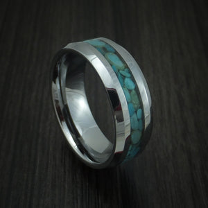 Tungsten Band with Turquoise Inlay Custom Made Men's Ring | Revolution ...