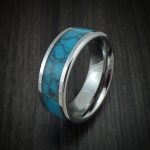 Cobalt Chrome and Turquoise Men's Ring Custom Made | Revolution Jewelry