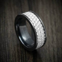 Crushed diamond mens on sale ring