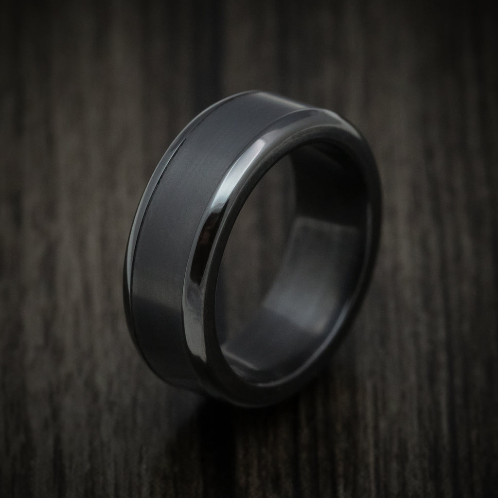 Elysium Black Diamond and Black Zirconium Men's Ring or Wedding Band ...