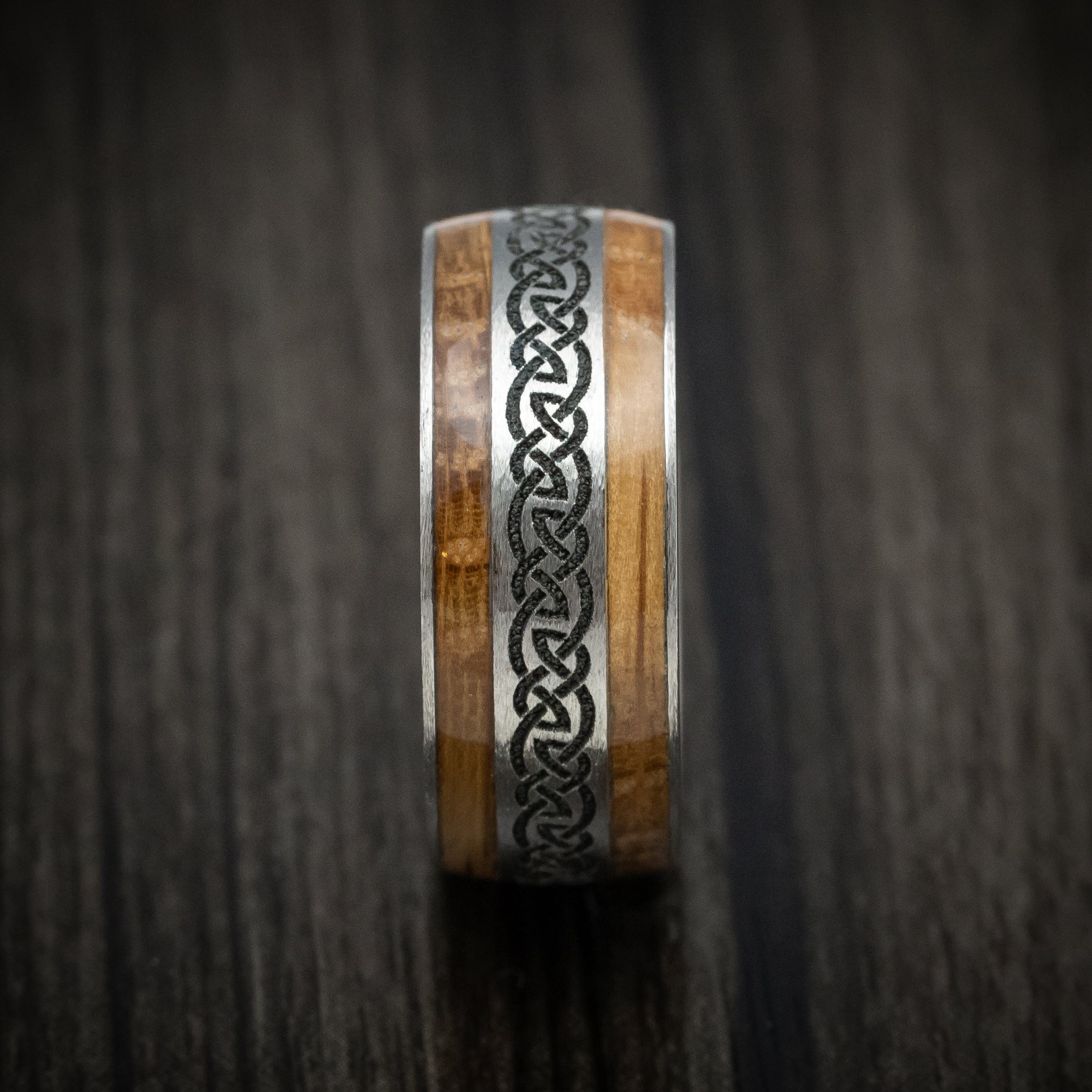 Titanium Celtic Knot and Hardwood Men's Ring Custom Made | Revolution ...