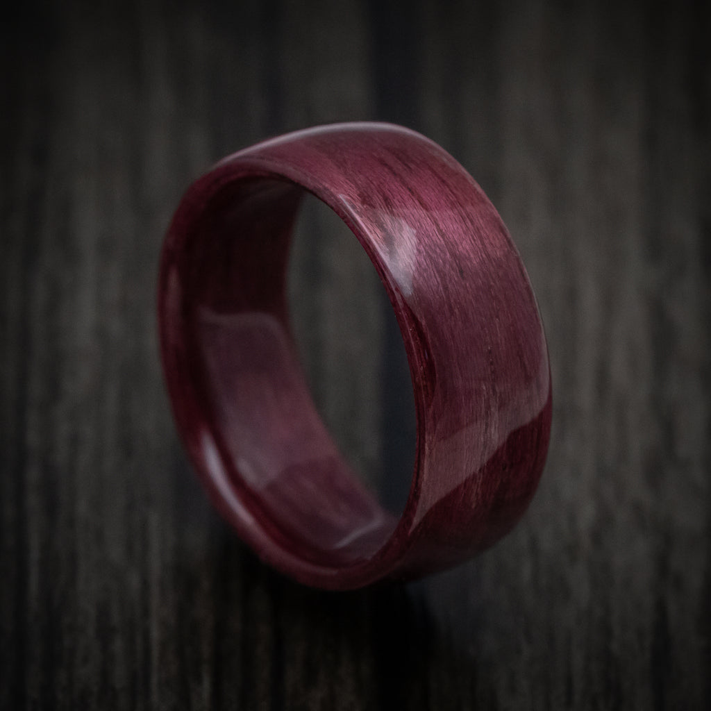 Solid Purple Heart Wood Ring Handmade Band | Revolution Jewelry Designs