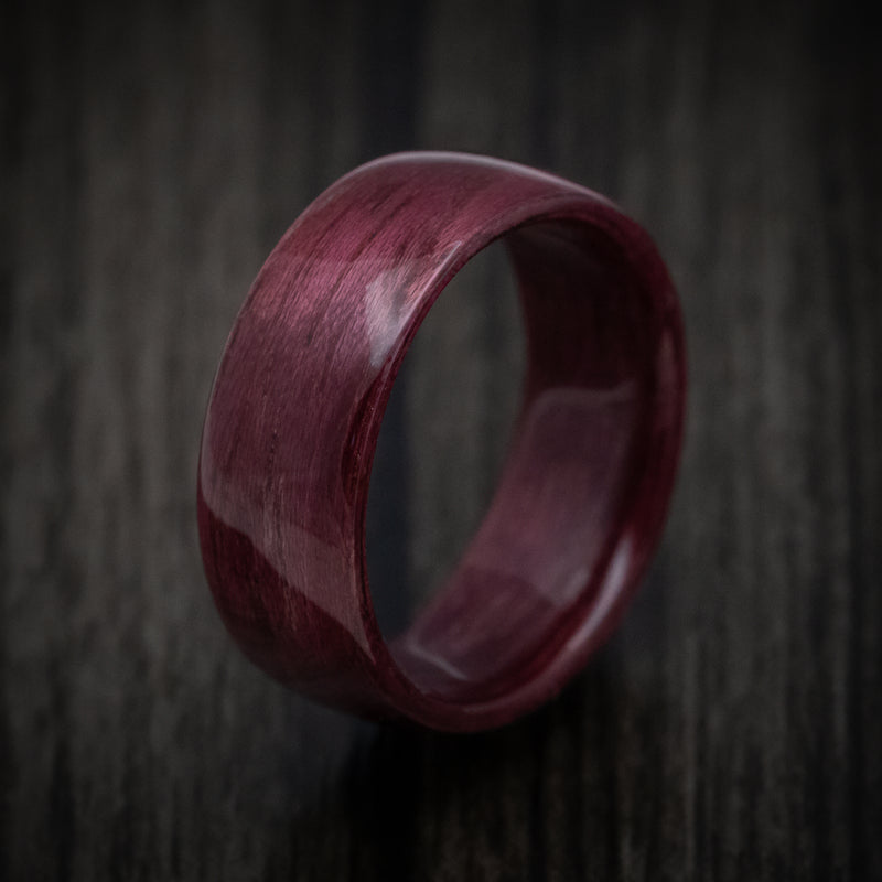 Solid Purple Heart Wood Men's Ring Handmade Band | Revolution Jewelry