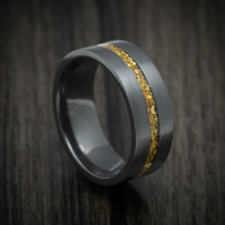 Gold Rush - Stainless Steel Ring With Black Polymer Clay Inlay And Gold  Glitter - Little Bit Of This And That Gifts