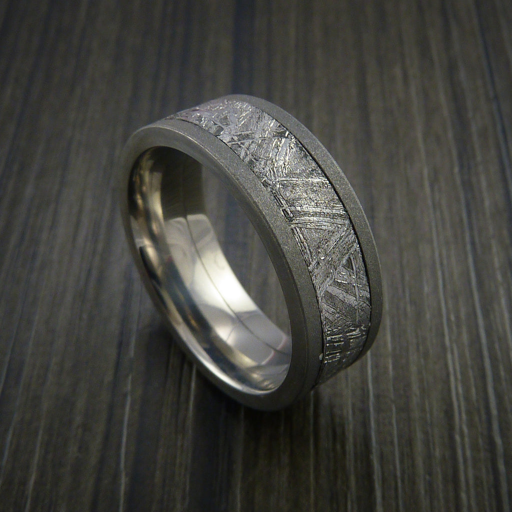 Gibeon Meteorite in Titanium Wedding Band Made to any
