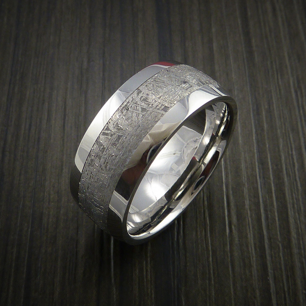 Gibeon Meteorite in Cobalt Chrome Wedding Band