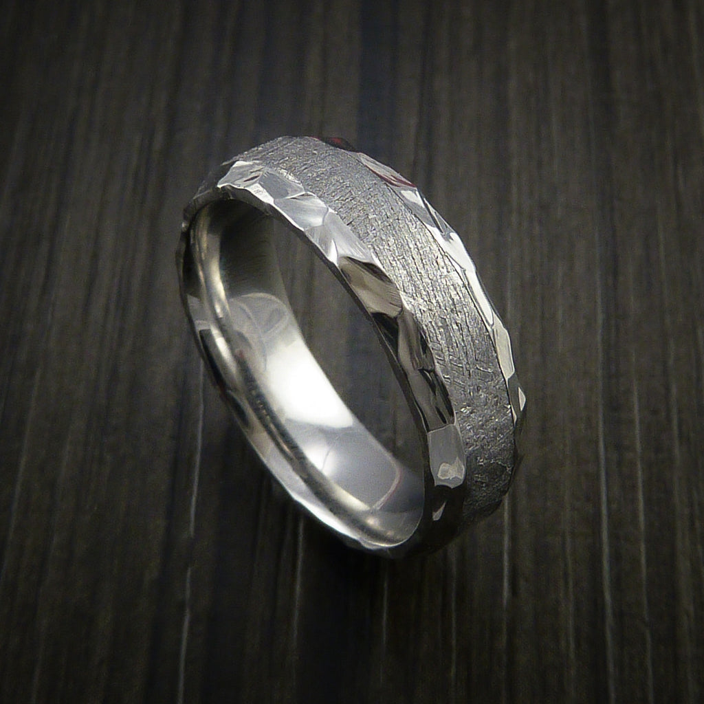 Gibeon Meteorite in Cobalt Chrome Wedding Band