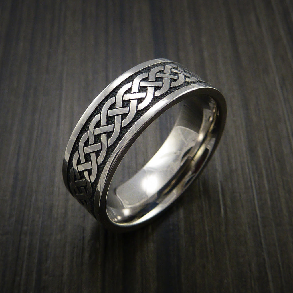 Titanium Celtic Irish Knot Men's Ring Carved Band | Revolution Jewelry