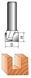 Diagram of BOTTOM CUTTING DIA DOUBLE FLUTE CARBIDE TIPPED CLEANING BOTTOM ROUTER BIT