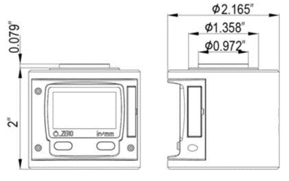 Schematic Diagram of IP65 Electronic Digital Magnetic Height Presetter, 2" x 0.00005", in/mm, 0805-4016