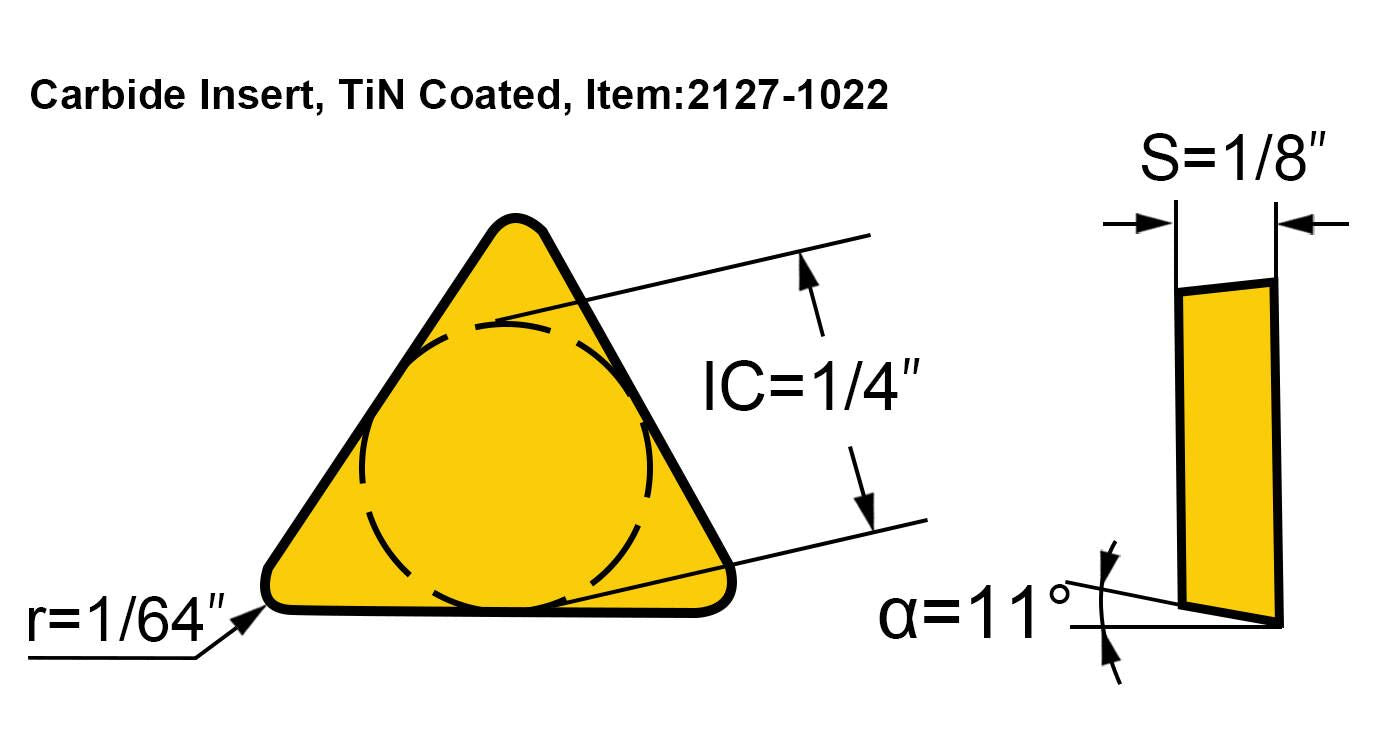 Accusize Tpg221 Tin Coated Carbide Inserts, 10 Pcs/Box, 2127-1022x10