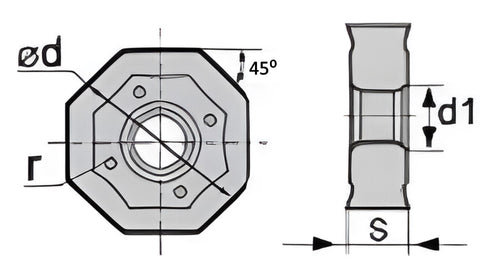 Diagram of Accusize ONHU PVD Coated Carbide Inserts