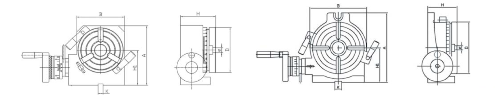 Diagram of HORIZONTAL/VERTICAL PRECISION ROTARY TABLE