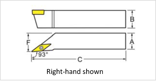 DIAGRAM OF SVJB R/L TOOL HOLDER FOR VBMT INSERT