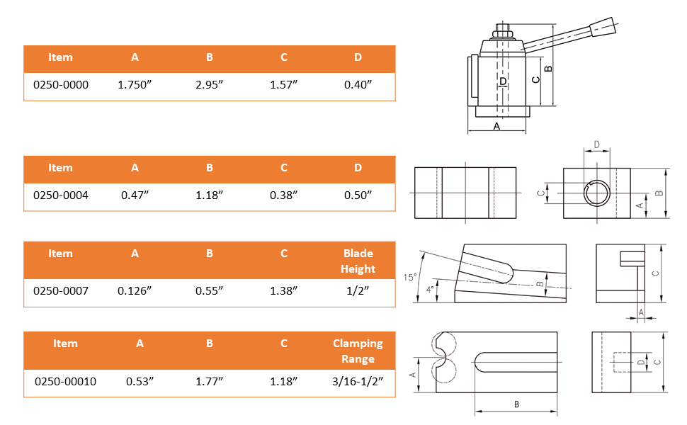 Diagram of 0250-0000, 0250-0004, 0250-0007, and 0250-0010