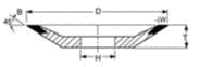 DIAGRAM OF DIAMOND DISH WHEEL TYPE D12V9 #EC81-0866