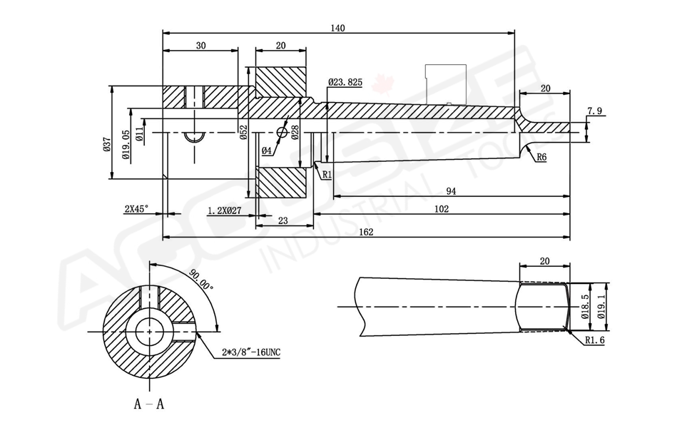 MC10-0003 Weldon Shank with Coolant System for Drill Use Annular Cutter on Drill Press
