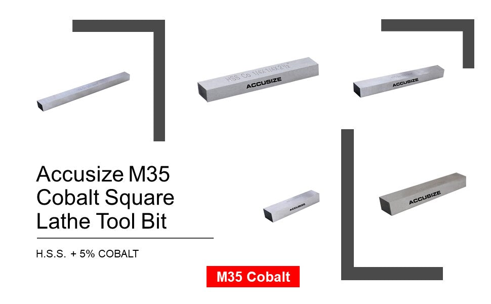 M35 (H.S.S. +5% ) Cobalt Lathe Tool Bits - Ground for Heavy Cuts on Casting and Forgings