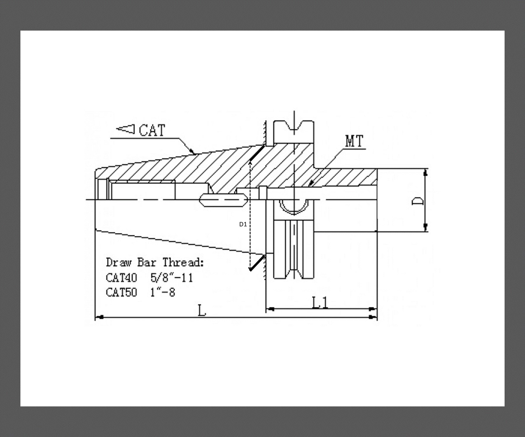 CATERPILLAR V-FLANGE TO MORSE TAPER ADAPTOR SCHEMA