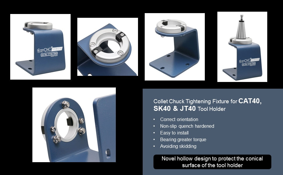 CAT40 Collet Chuck Tightening Fixture Fit CAT40 Tool Holder as well as SK40 and JT40 Holder, CT40-7840