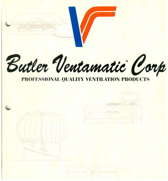 Front cover of a Butler Ventamatic Corporation booklet