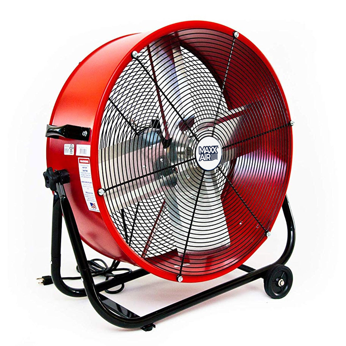 Maxx Air 24 In. 2-Speed Tilting Direct Drive Drum Fan, Red
