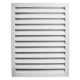 Wall louver in white finish.