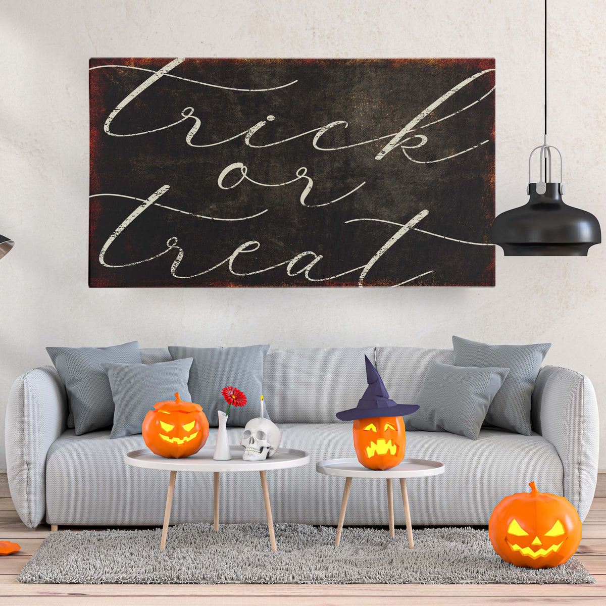 Trick or Treat Sign, Rustic Halloween Sign – MyHappyPlace.co
