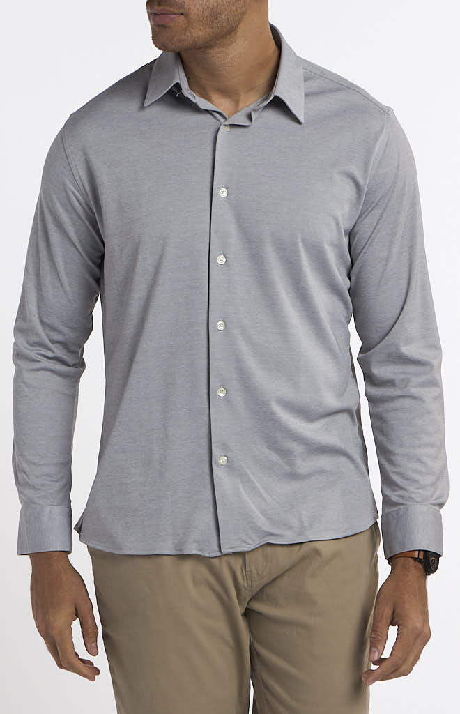 Garnet Solid Long-Sleeve Shirt - StatelyMen product image