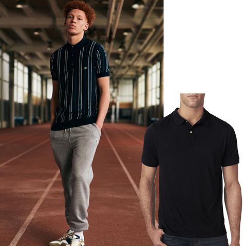 A classic form-fitting cotton black polo.