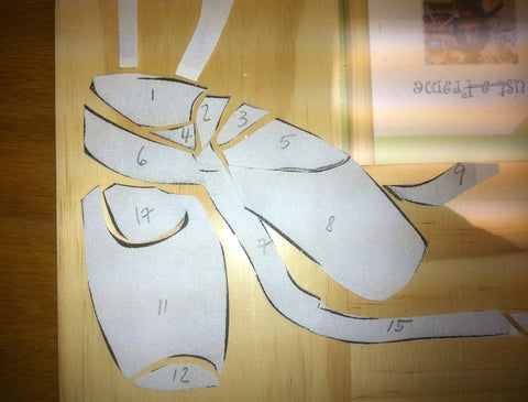 sketch of pointe shoes for picture frame