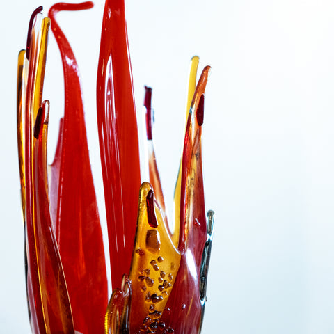 Red orange glass sculpture