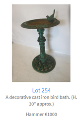 cast iron bird bath