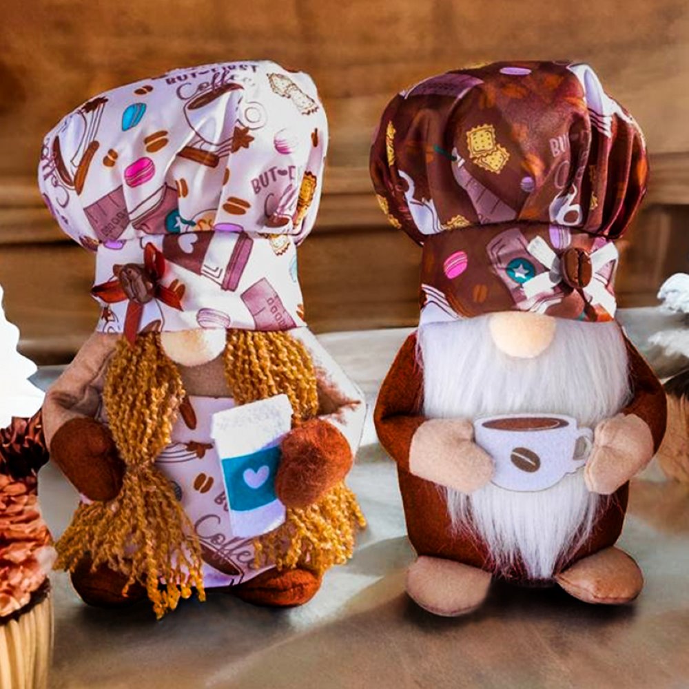 2 Pcs Chef Gnome Mr and Mrs Love Sweet Kitchen Gnomes Handmade Cook Gift for Farmhouse Housewarming Cooking Table Shelf Home Decorations Couple Plush