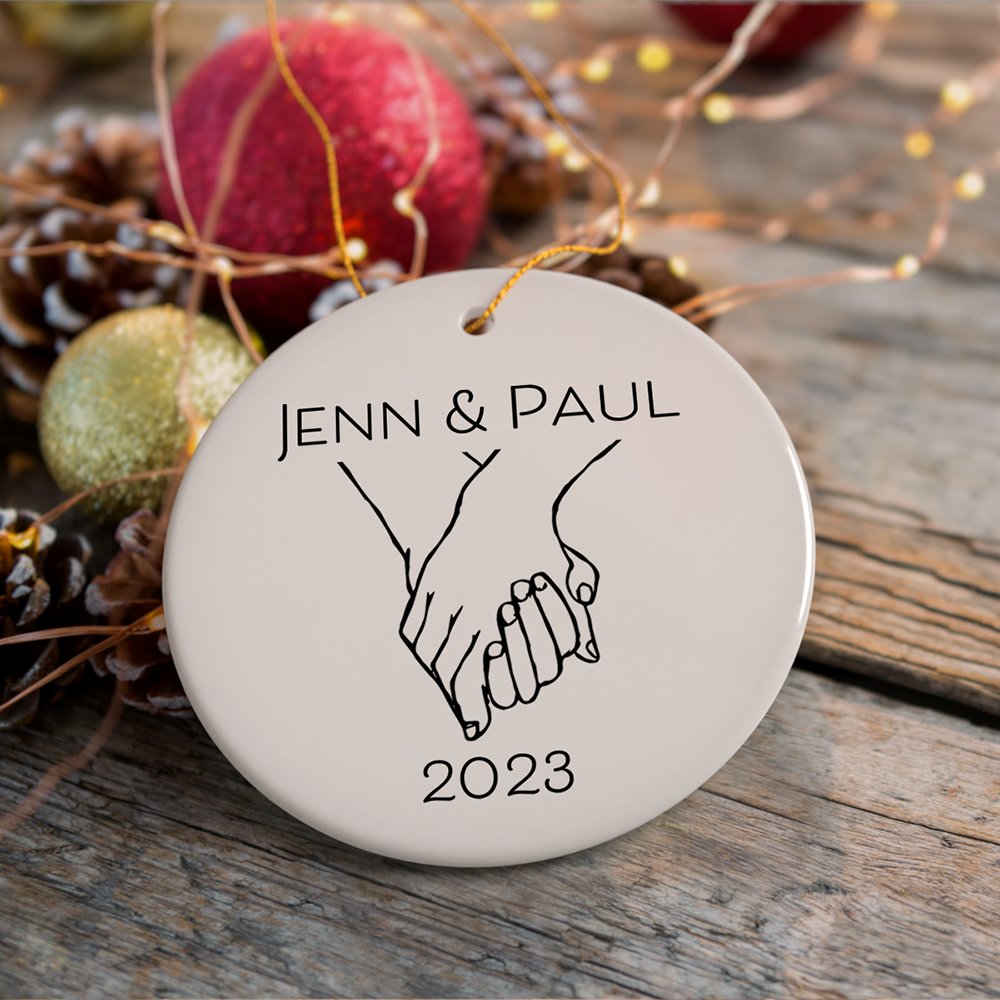 You Make My Heart Grow, Couple Gift, Personalized Ceramic Ornament