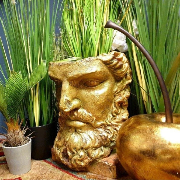 Antiqued gold planter
