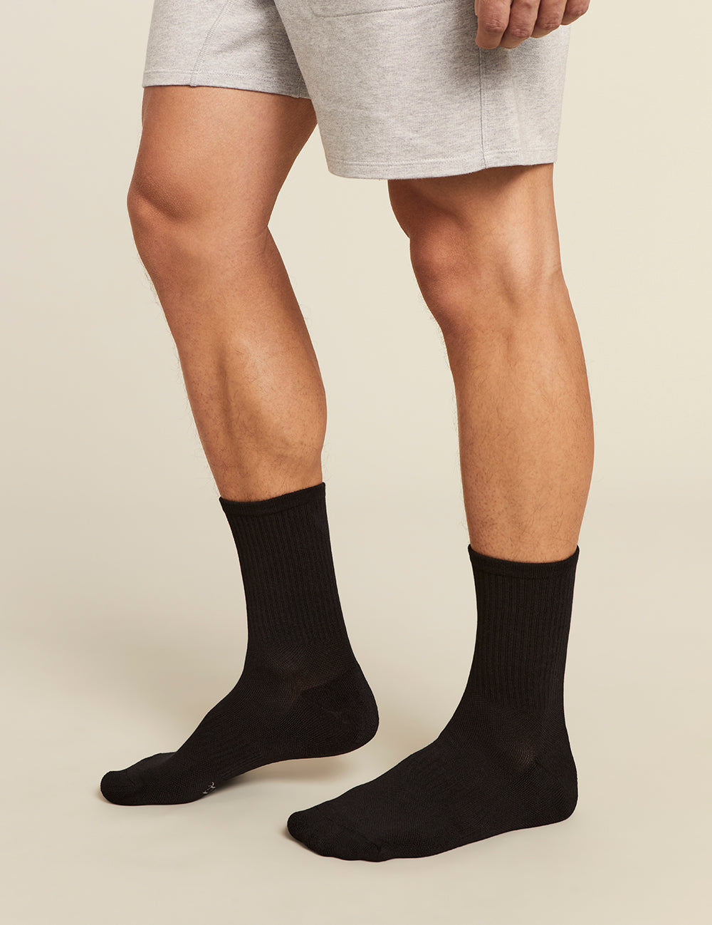 Men's Cushioned Crew Socks - Black