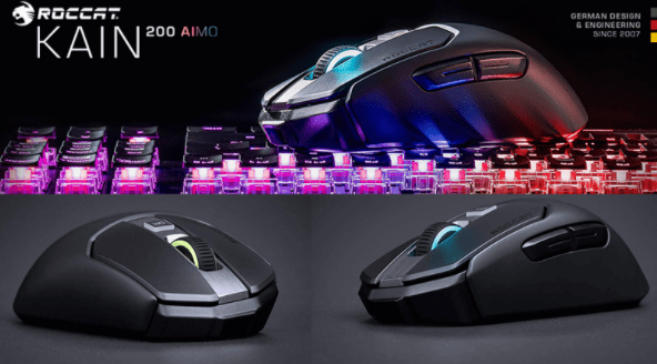 Roccat Kain 0 Aimo Black Wireless Optical Gaming Mouse Snatcher