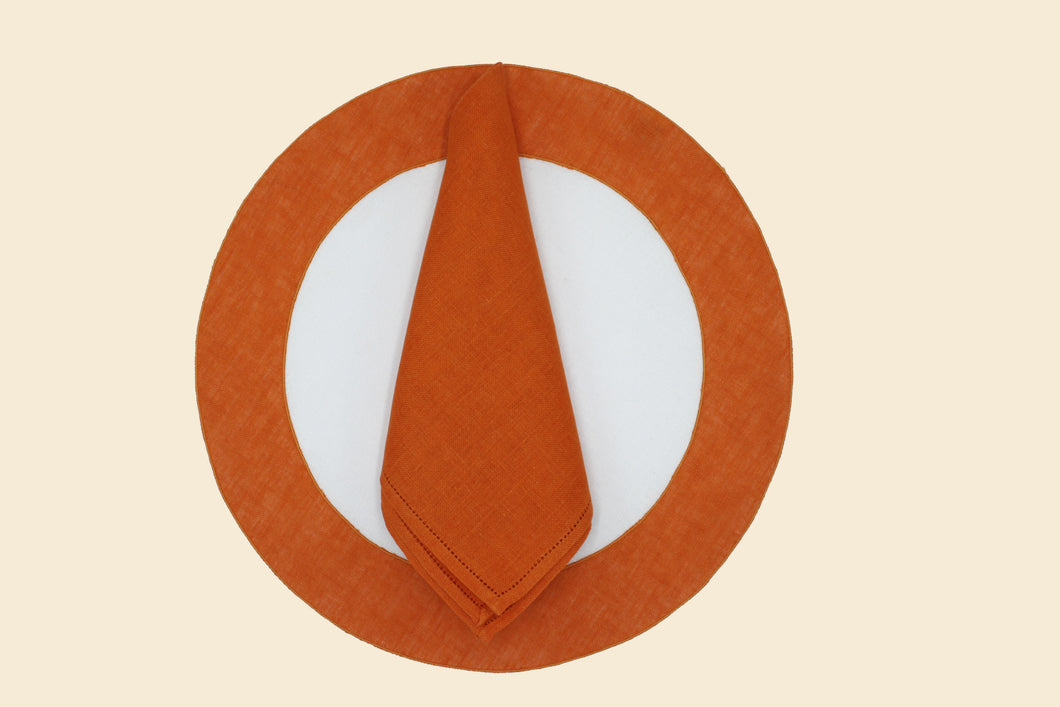 Placemat and napkin set Orange circles