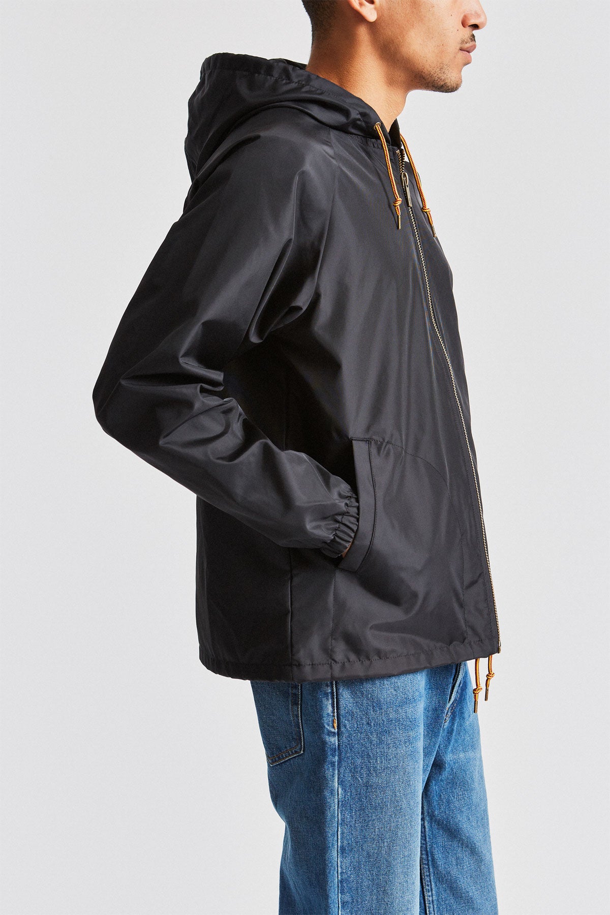 Men's Claxton Hooded Coach's Jacket - Black – Brixton Australia