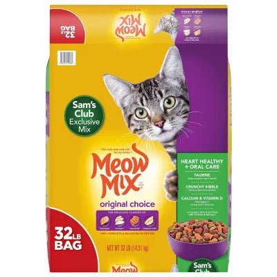 Image of Meow Mix Original Choice Dry Cat Food, Heart Health & Oral Care Formula (32 lbs.)