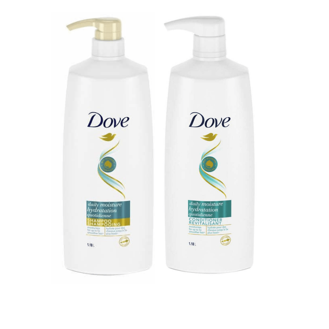 Image of Dove Daily Moisture Hydration Shampoo & Conditioner Duo With Pump 1.18L