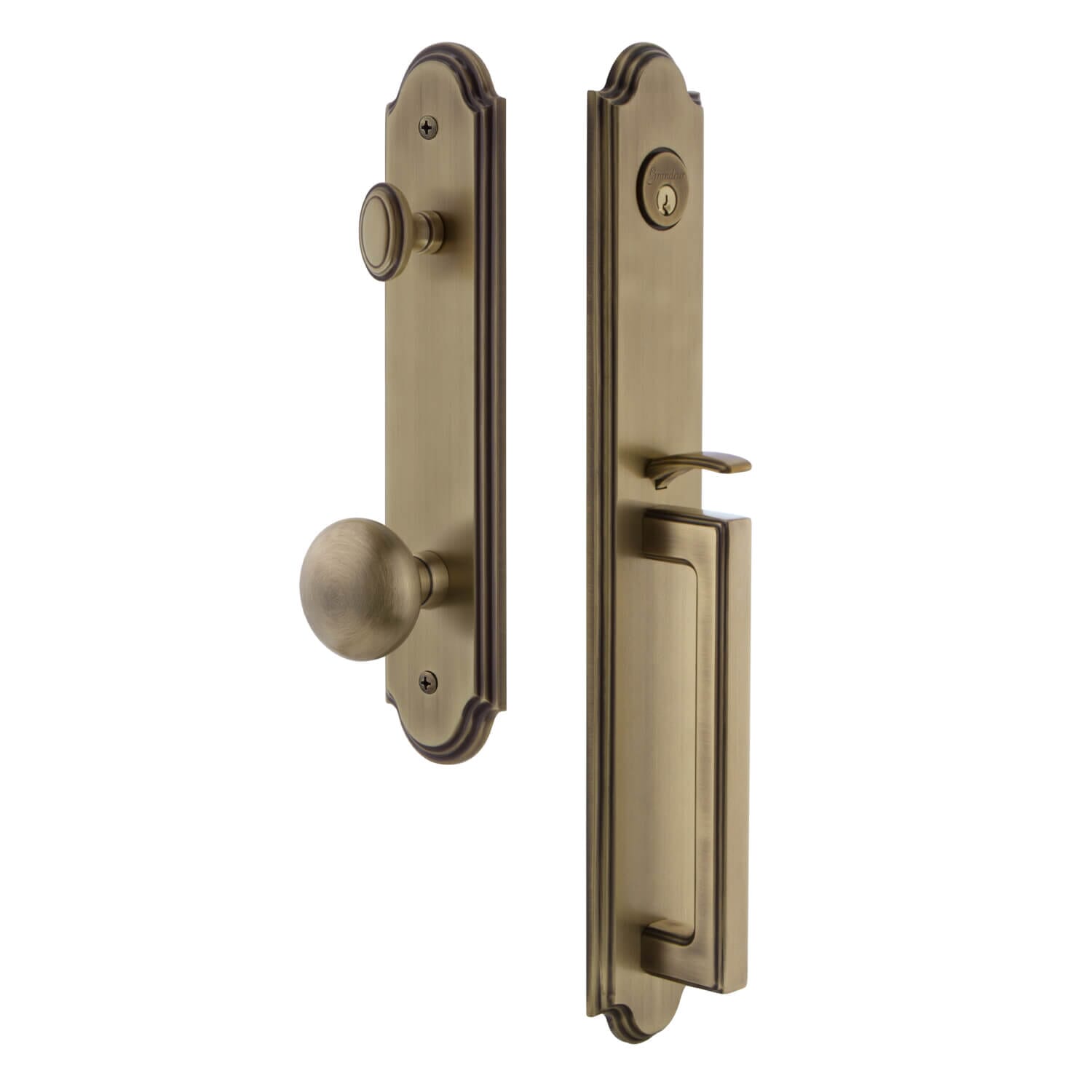 Arc One-Piece Handleset with C Grip and Fifth Avenue Knob in