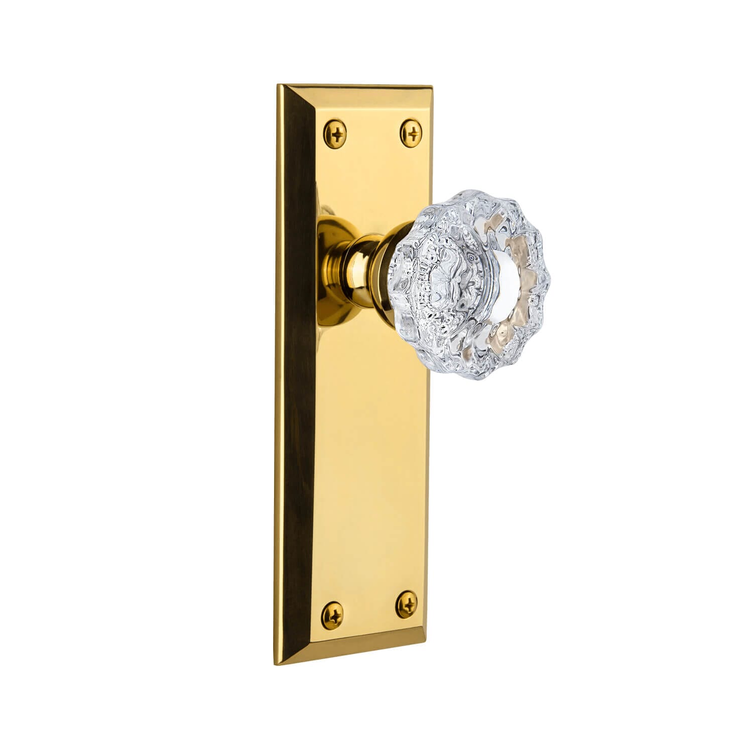 Fifth Avenue Long Plate with Windsor Knob in Lifetime Brass