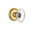 Newport Rosette with Provence Crystal Knob in Lifetime Brass