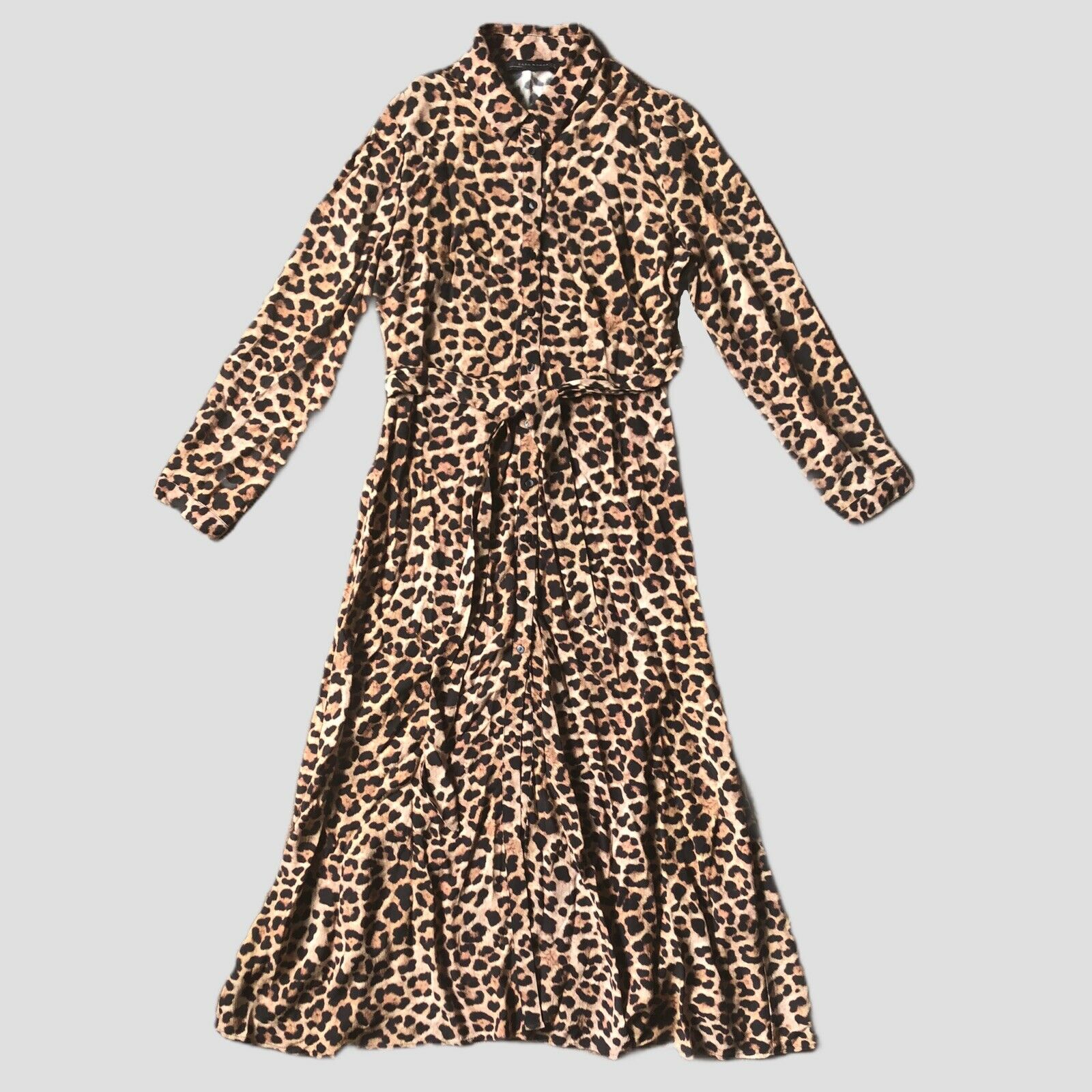 zara leopard print shirt dress