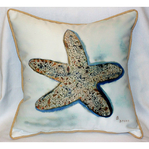 Betsy Drake Starfish Pillow- Indoor/Outdoor - Coastal Style Gifts - Drake Pillow