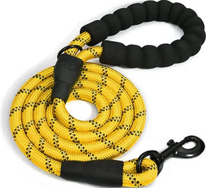 *Training Leash - 15ft Braided Rope Leash - Yellow - mydoggytales.com