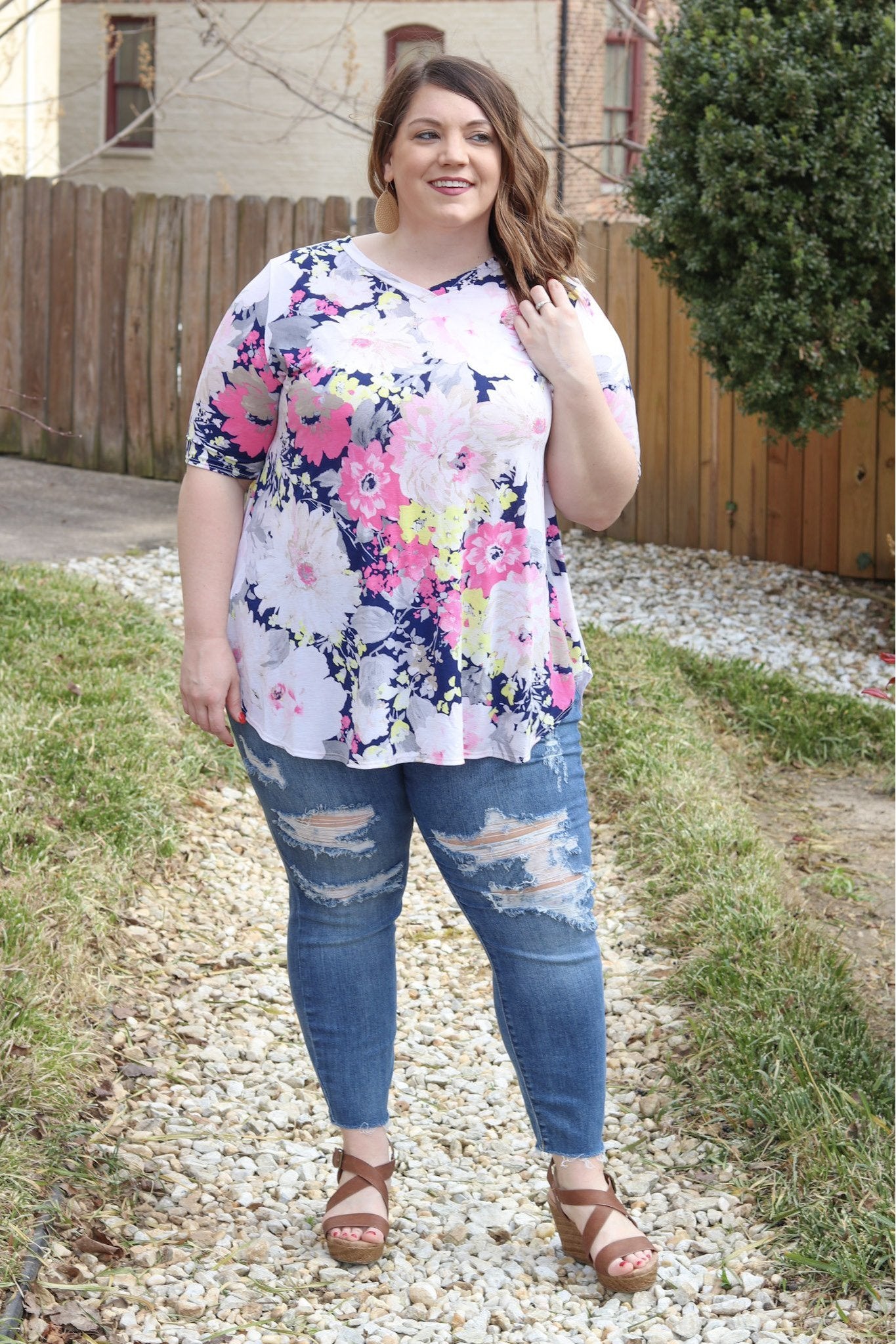 A Moment In Time Floral Tunic Top