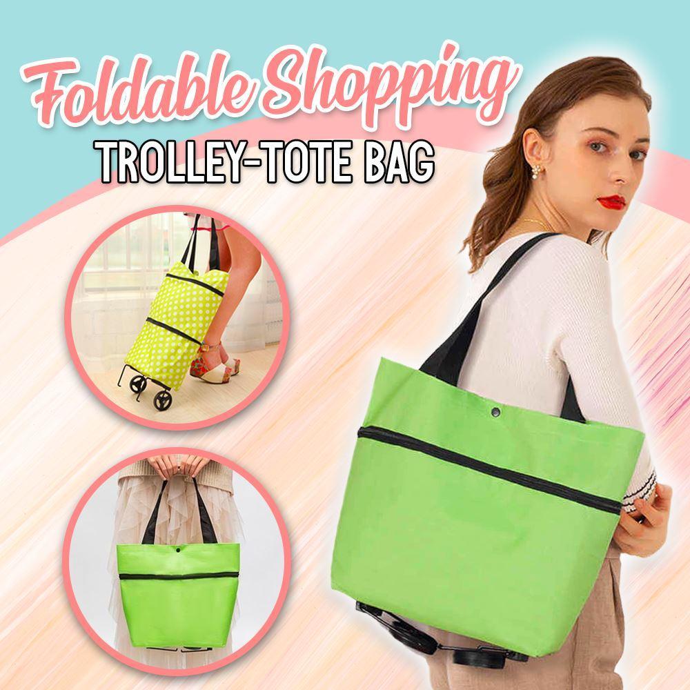 Foldable Shopping Trolley-Tote Bag MadameFlora Green 